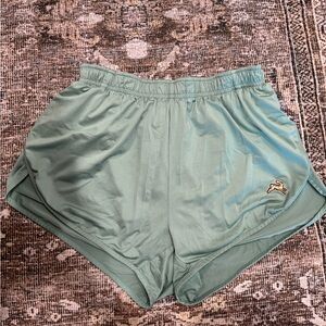 Tracksmith Twilight Sage Green Split Shorts - Small